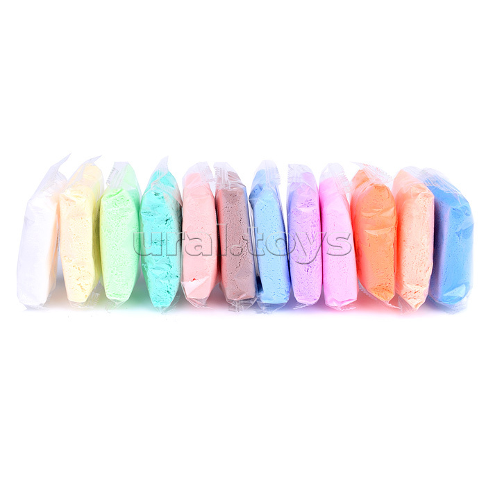 Легкий пластилин 12 нежных цветов с добавкой, мята