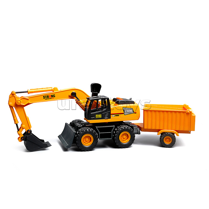 Машина "Эксакаватор на колесах" (свет, звук) в коробке