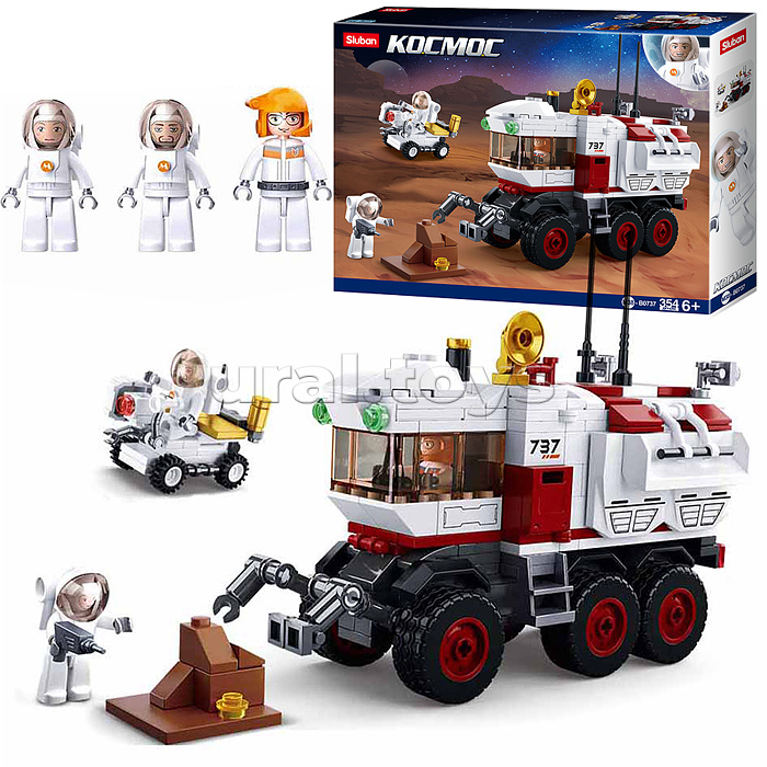 Конструктор "Марсоход с фигурками космонавтов" (354 дет.) в коробке