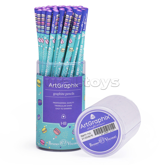 Карандаш чернографитовый "ArtGraphix. Zefir. Мои сладости. Mакаруны" НВ (пластиковый корпус)
