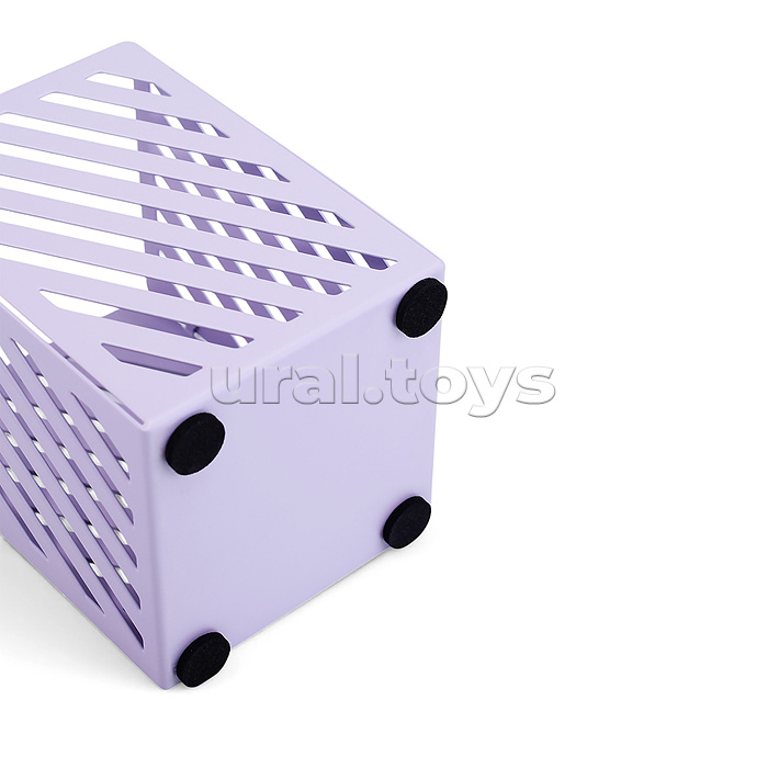 Подставка для пишущих принадлежностей "Pastel" 7,2x7,2x10 см, квадратная, металлическая, цвет пастельно-сиреневый, в картонной коробке