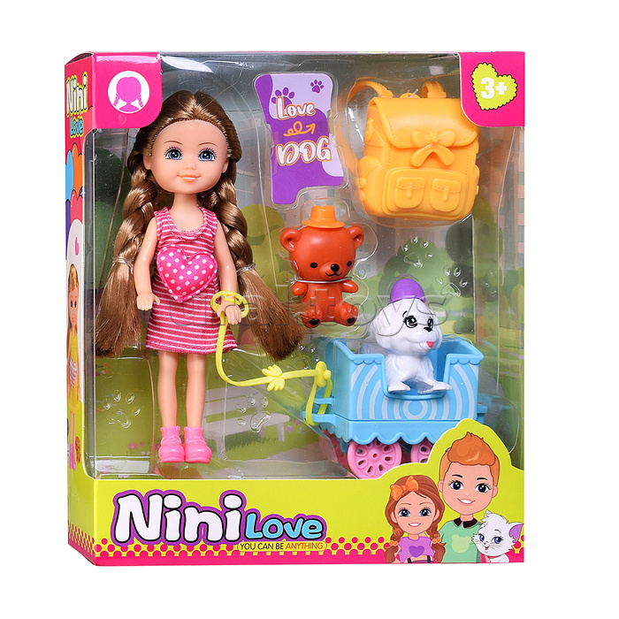 Кукла с аксессуарами "Ника и питомцы" в коробке