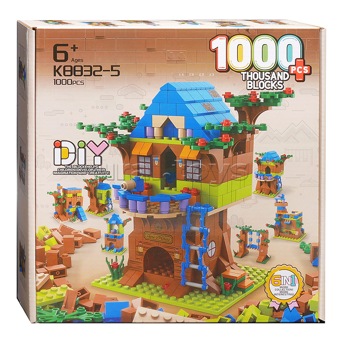 Конструктор "Деревянный дом" (1000 дет.) в коробке