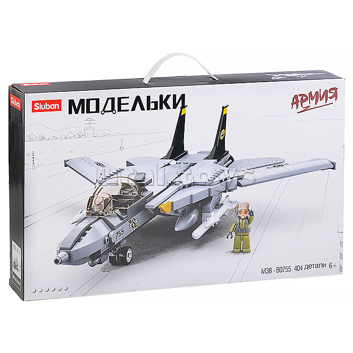 Конструктор "Американский истребитель" с фигуркой пилота" (404 дет.) в коробке