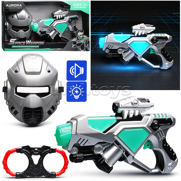 Набор оружия "Зеленая миля" (свет, звук) на батарейках, в коробке