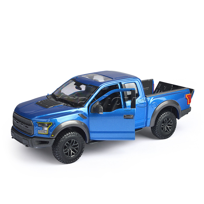 Машинка die-cast 2017 Ford F-150 Raptor, 1:24, синяя, открывающиеся двери