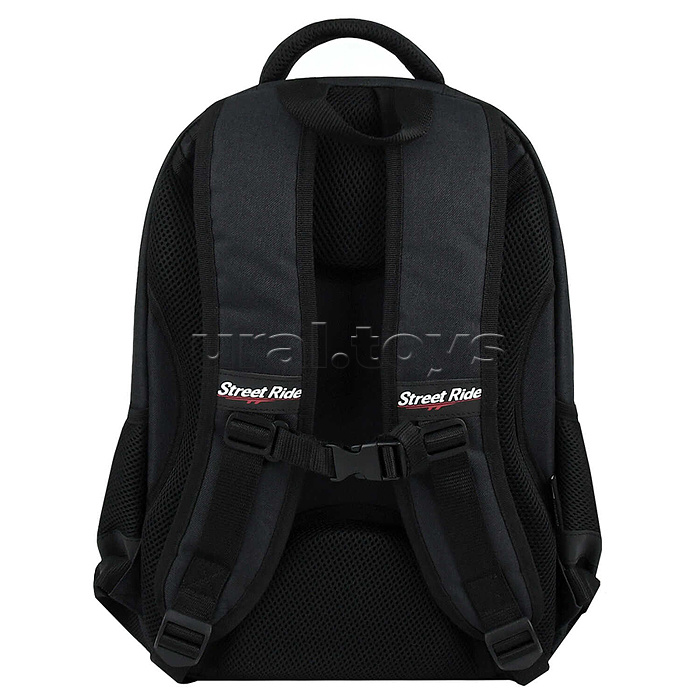 Рюкзак школьный Феникс+ арт.71928/ 10 ГОРОДСКИЕ ГОНКИ (30х40х14 см, полиэстер, значки, резиновая нашивка, 1 отделение (-я), молния, тип спинки: формоустойчивая спинка из сетчатой ткани и поролона, тип