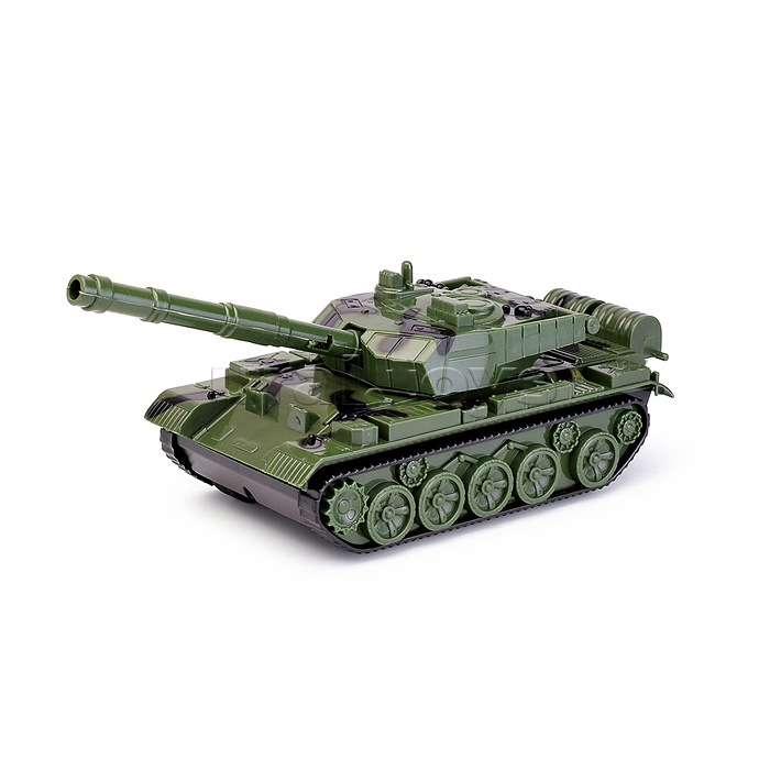 Автовоз "Военный с танком" 1:14, (свет, звук) в коробке