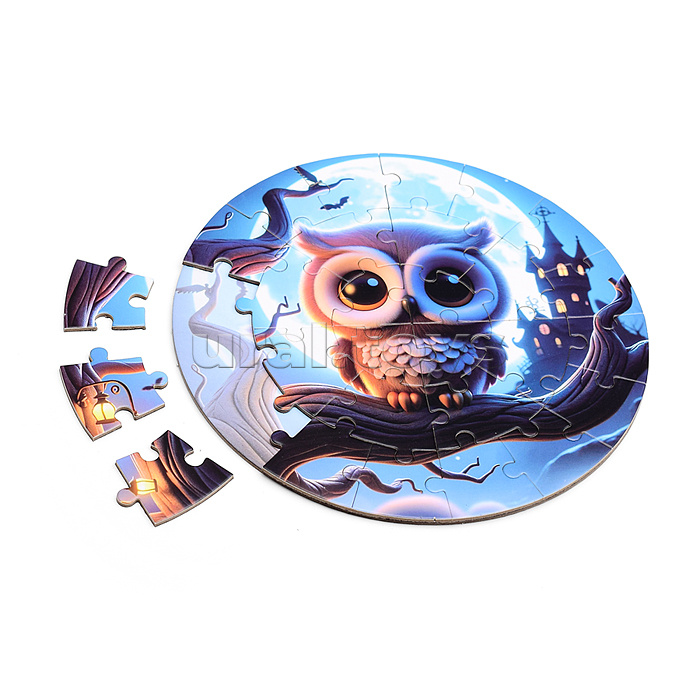 Пазл магнитный "Зверята" круглый