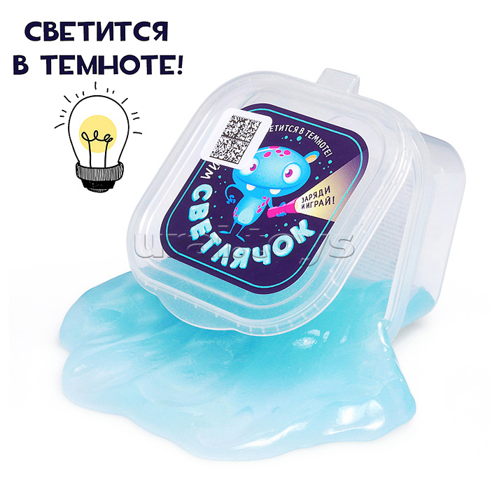 Слайм Светлячок 50 грамм голубой