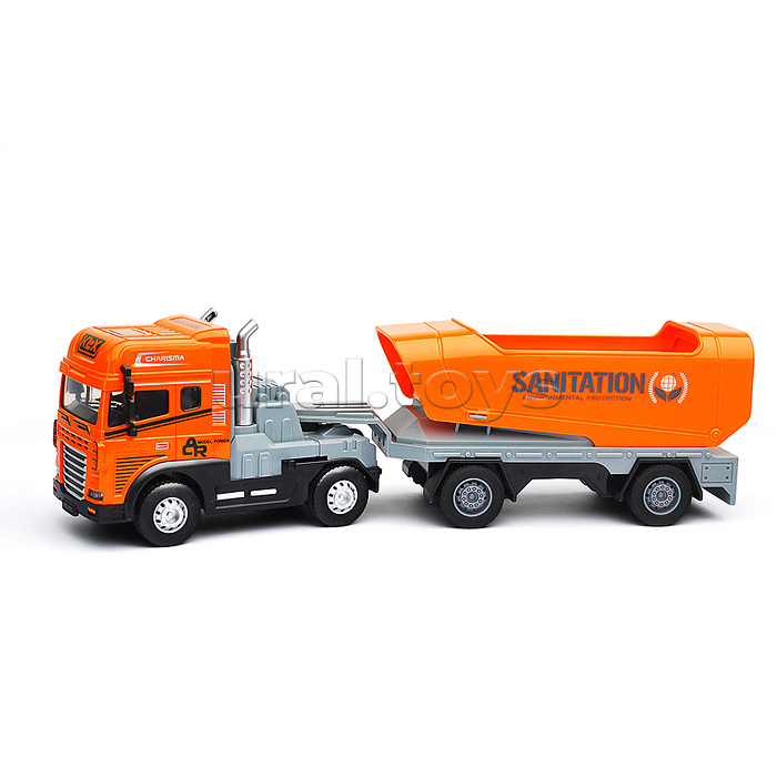 Машина "Трейлер с прицепом" (свет, звук) в коробке