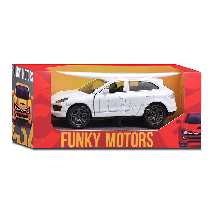 Белая инерционная машинка с люком на крыше die-cast , 1:32