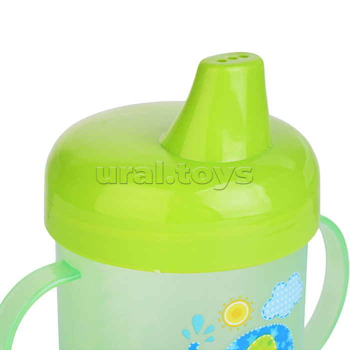 Поильник-непроливайка с жестким носиком, с ручками, ассорти, 200 мл, 5+, 1шт.