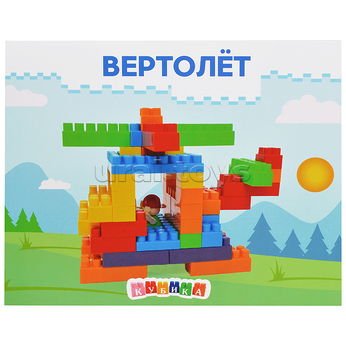 Игрушка-конструктор детский, набор "Вертолет" 60 деталей