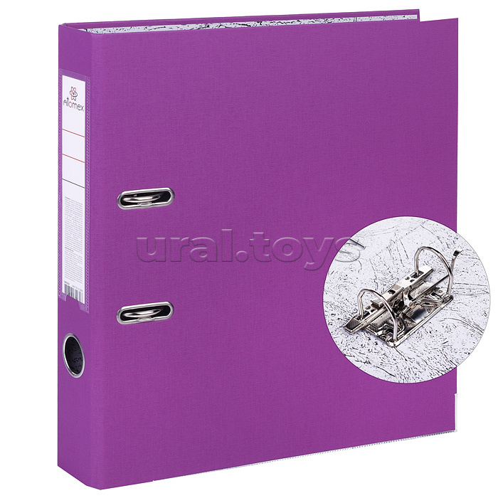 Папка с арочным механизмом A4 50 мм PP разобранная, металлическая окантовка, запечатка форзаца, наварной карман с этикеткой, фиолетовая Папка с арочным механизмом A4 50 мм PP разобранная, металлическая окантовка, запечатка форзаца, наварной карман с этикеткой, фиолетовая