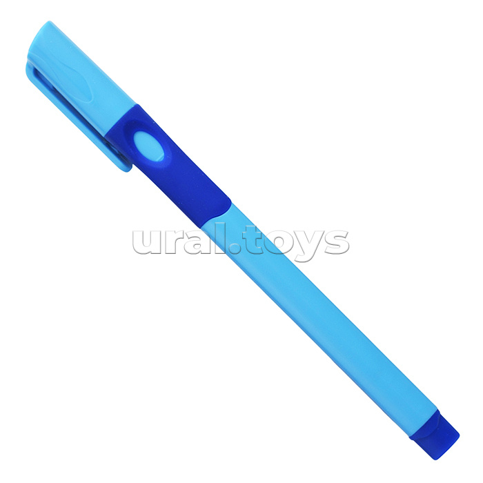 Ручка шариковая "Study Pen. School" обучающая письму, для правшей, d=0,7 мм, с эргономичным каучуковым держателем, сменный стержень, с индивидуальной маркировкой, синие чернила