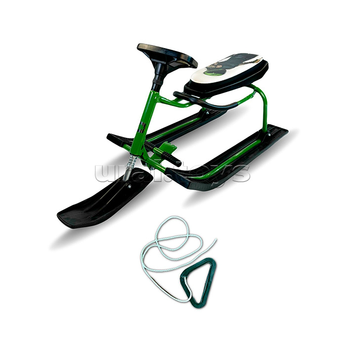 Игрушка Снегокат детский 208 "Auto Car" с высокой рамой и со спинкой (MotoGreen)