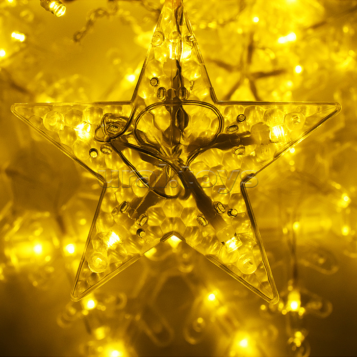 Электрогирлянда интерьерная "Звёздочки и снежинки" тёплый свет