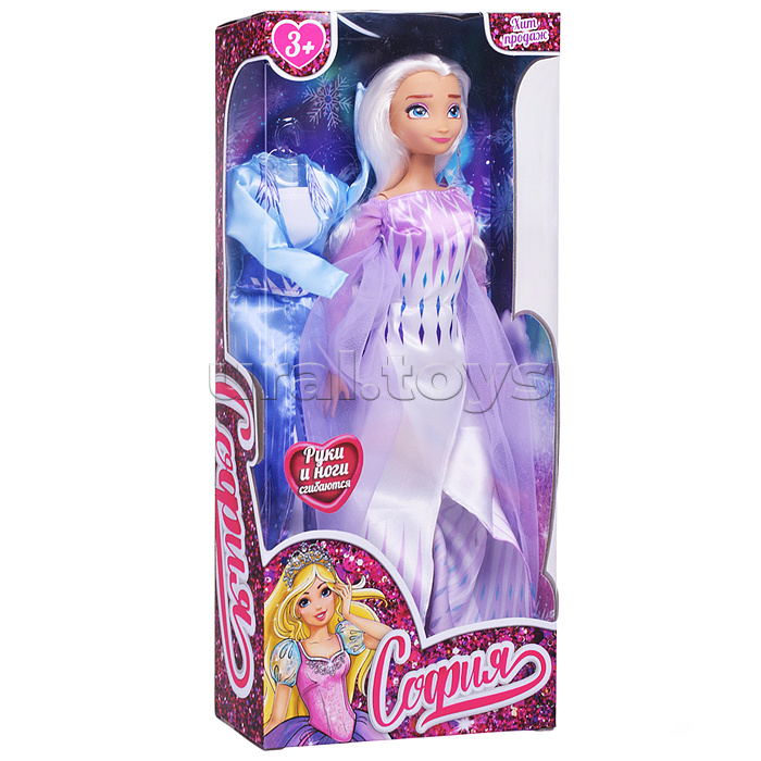Кукла София 29 см. Сказочная принцесса (руки и ноги сгиб., платье в наборе) в коробке