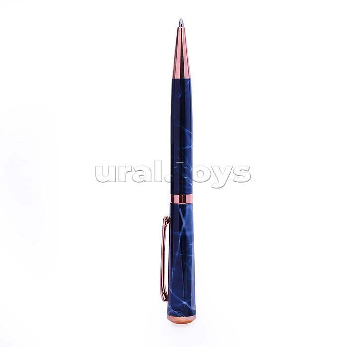 Ручка шариковая с поворотным механизмом PEARL BLB, синяя, пулевидный пиш.узел 0,7 мм, корпус металлический, сменный стержень 99 мм типа Parker,  подарочная упаковка