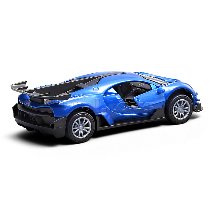 Синяя инерционная машинка спорт die-cast , 1:32