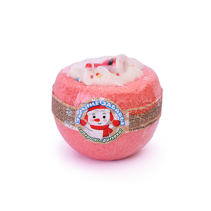 Шипучая соль для ванн Чаша с пеной и игрушкой 160г "Зимние забавы"