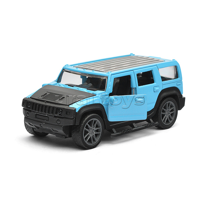 Голубая инерционная машинка Сафари die-cast,1:32, открывающиеся двери