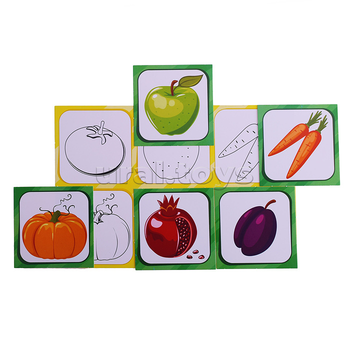 Лото малышам.  Овощи и фрукты. Новая игра развивающая для детей из бумаги и картона