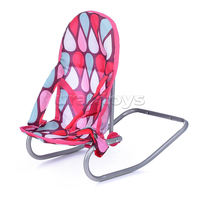 Шезлонг для кукол, металлический, с ручками для переноски и ремнем безопасности