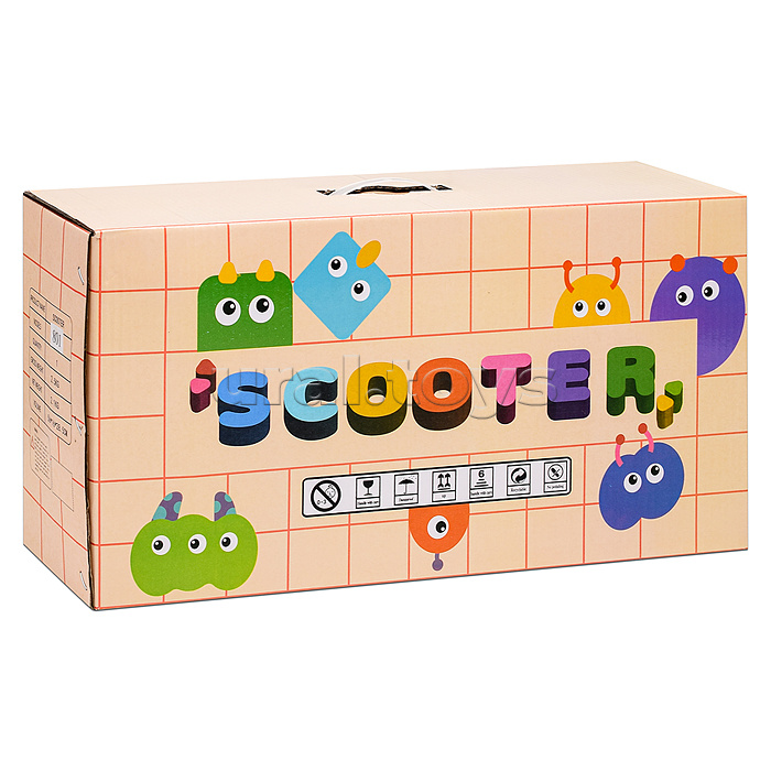 Самокат 3-х кол., PU, цвет коричневый