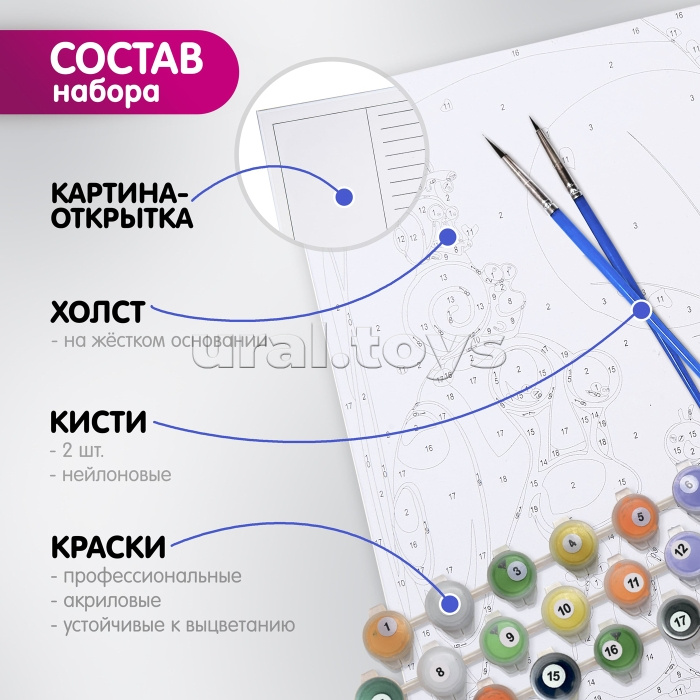 Картина по номерам 15х20 "Санкт-Петербург. Дворцовый мост" (12 цветов)