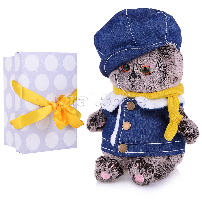 Кот Басик BABY в джинсовом жилете