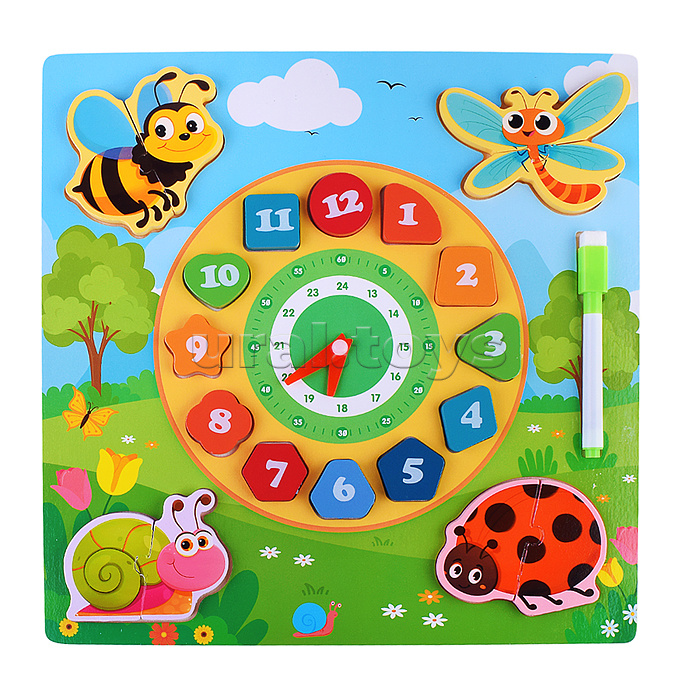 Пазл-вкладыш "Изучаем время. Лесная полянка"