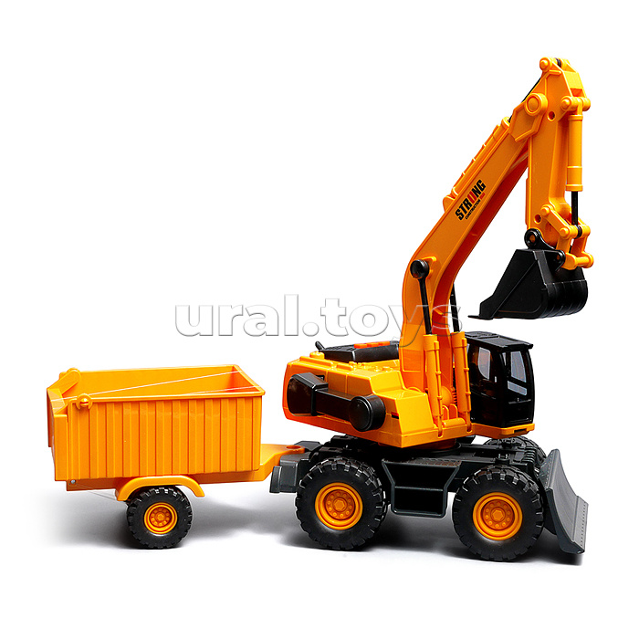 Машина "Эксакаватор на колесах" (свет, звук) в коробке