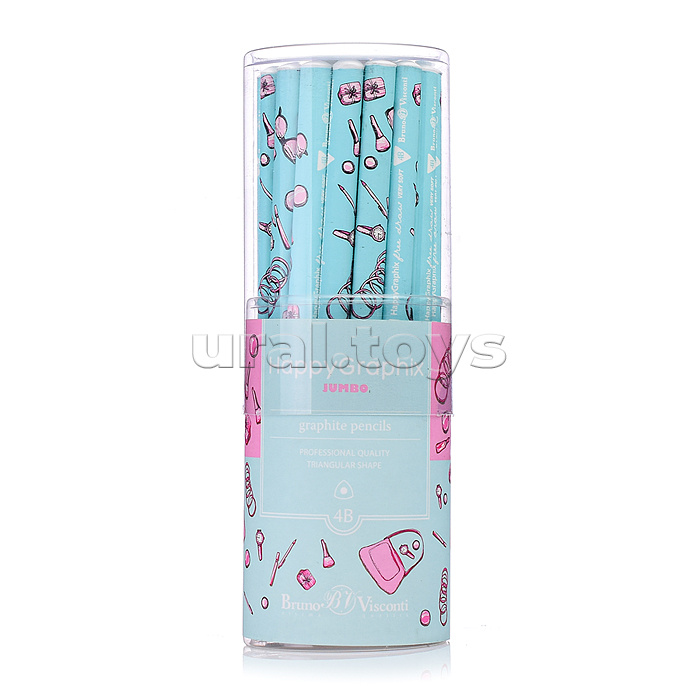 Карандаш чернографитовый "HappyGraphix  Life Style. Pink dream" 4В супер мягкий, 3,5 мм