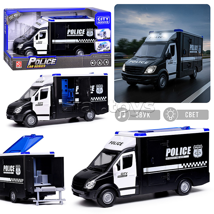 Машина "Rescue service" (свет, звук) цвет черный, в коробке