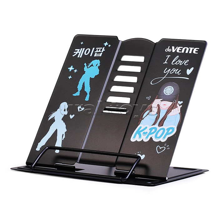 Подставка для учебников и книг "K-Pop Heartbeat" 15,4x15,2 см, металлическая окрашенная, вес 235 г, с противоскользящими ножками, с полноцветным рисунком, в пластиковом пакете с европодвесом