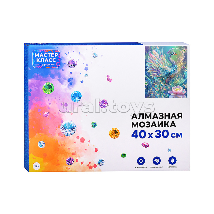 Мозаика алмазная "Сказочный павлин" 30*40см