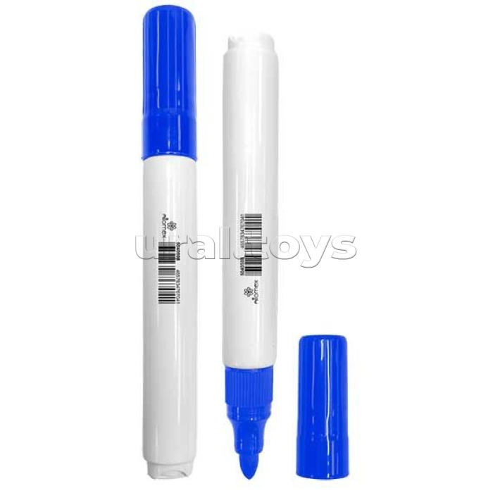 Маркер для белой доски "Attomex" круглый корпус, колпачок без клипа, пулевидный наконечник, ширина линии 3 мм, синий