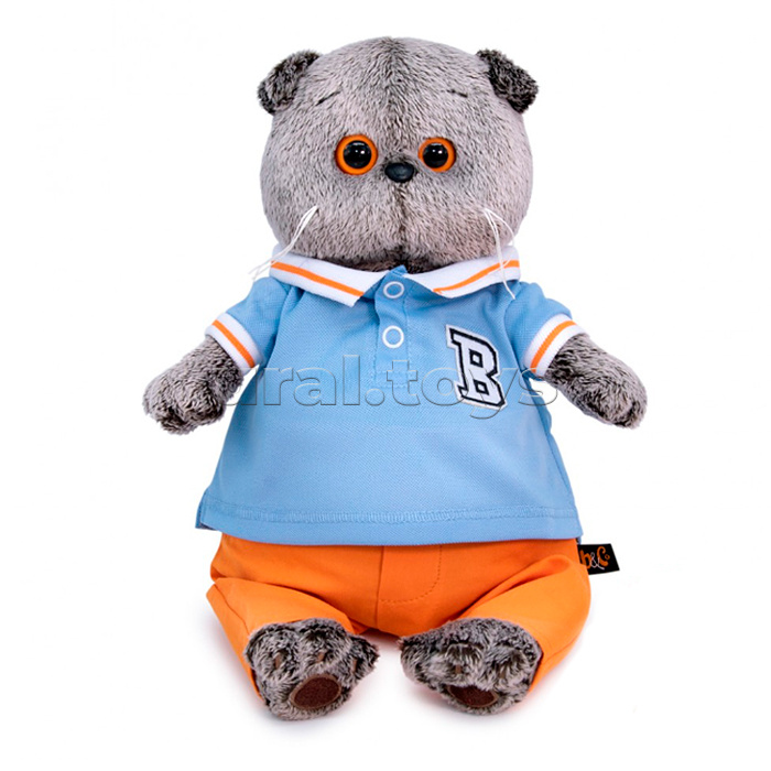 Кот Басик в голубом поло