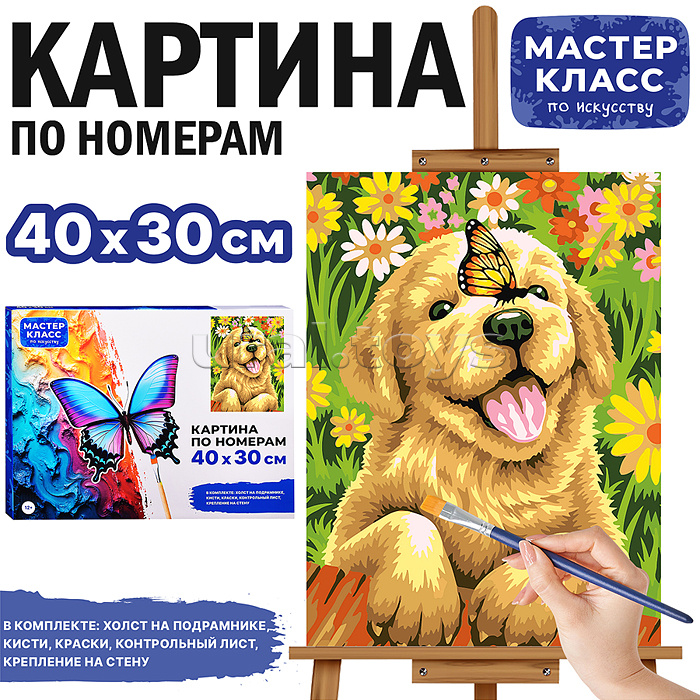 Набор для рисования "Картина по номерам 30х40 см. Щеночек"