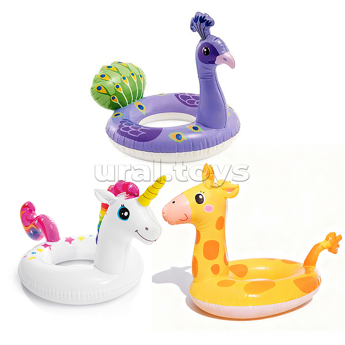 Круг надувной Животные , от 3 до 6 лет, 3 вида, 59221NP INTEX