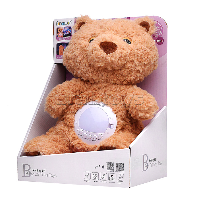 Медведь "Плюшевый друг" свет, звук, в коробке