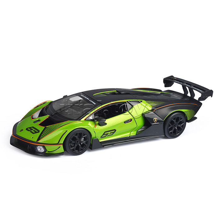 Гоночная машинка die-cast Lamborghini Essenza SCV12, 1:24, зеленая, открывающиеся двери