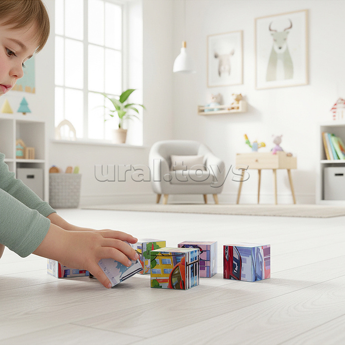 Кубики в картинках 20 Модели автомобилей ( из 6-ти штук)