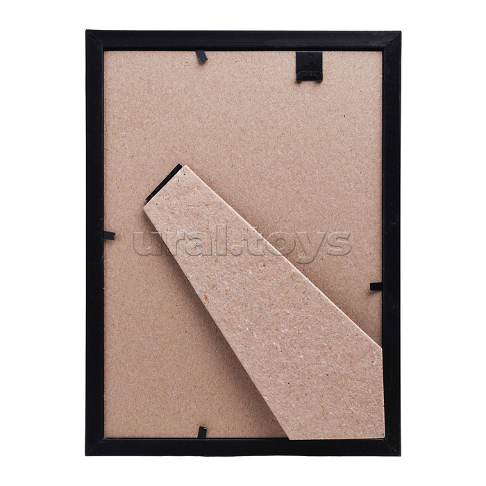 Рамка пластиковая  15x21 см, формат A5, серия 1 (багет 14 x 14 мм) стекло, задняя панель - переплетный картон, с подставкой для установки на столе, золотая, в термоусадочной пленке