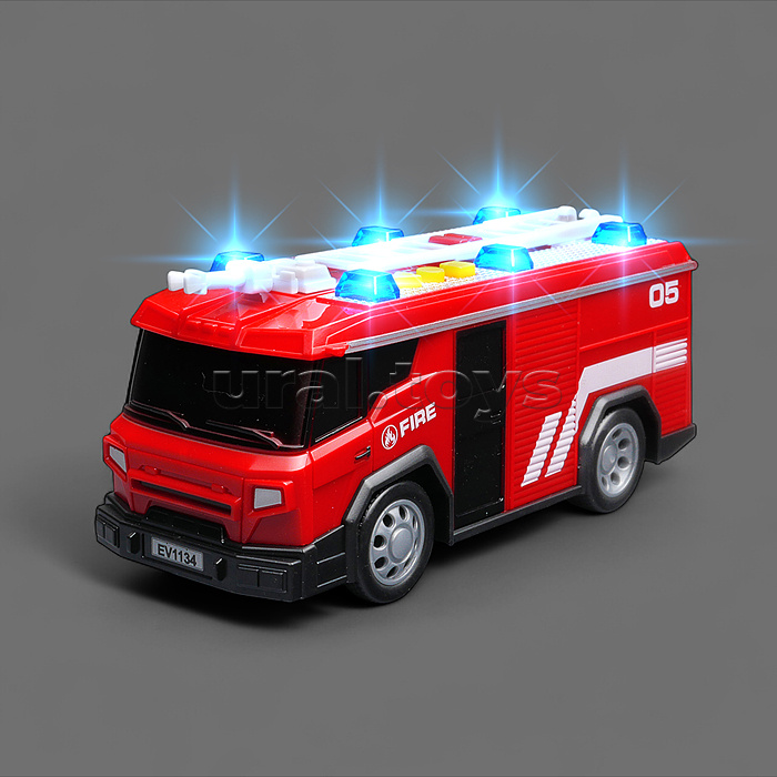 Машина "Пожарная служба" 1:32 (свет. Звук) в коробке