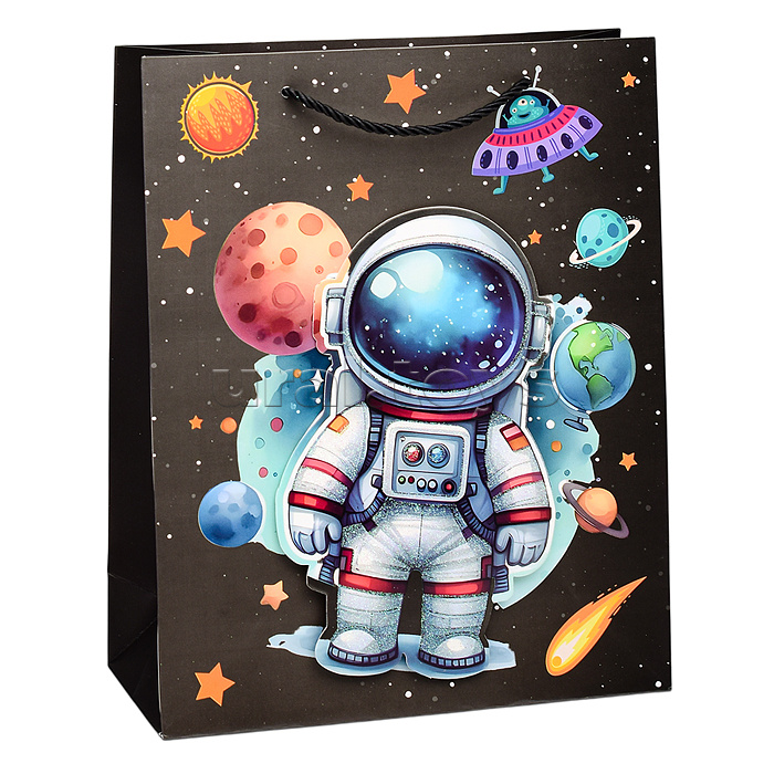 Пакет подарочный "Космонавт" 32х26х10 см