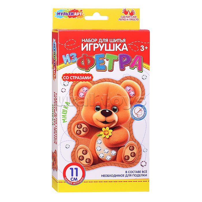 Игрушка из фетра со стразами "Мишка"