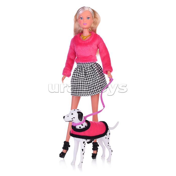 Кукла Штеффи на прогулке с далматинцем 29 см